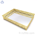 Plateau de vanité en miroir décoratif pour bijoux